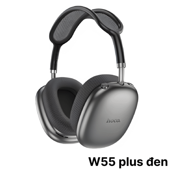 Tai Nghe Bluetooth Hoco W55 PLUS Màu Đen – Pin 90H, Bluetooth 5.4, Thiết Kế Trùm Tai, Chống ồn chủ động