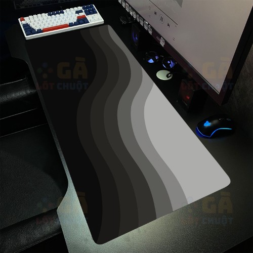 Lót chuột cỡ lớn 90x40 Hoạ tiết sóng biển màu tối V3 Dày 3mm