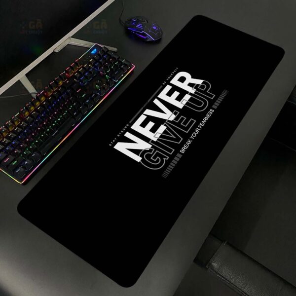 Lót chuột cỡ lớn 80x30 Never Give Up Ver 3 TRẮNG Dày 3mm