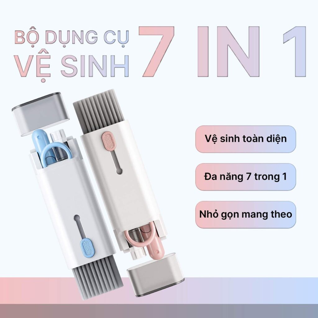 Bộ Dụng Cụ Vệ Sinh 7in1 Màu xanh – Làm Sạch Toàn Diện