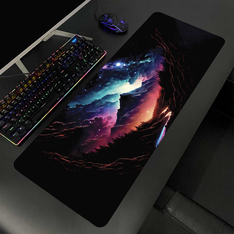 Lót chuột cỡ lớn 80x30 Núi nhiều màu cho gaming setup