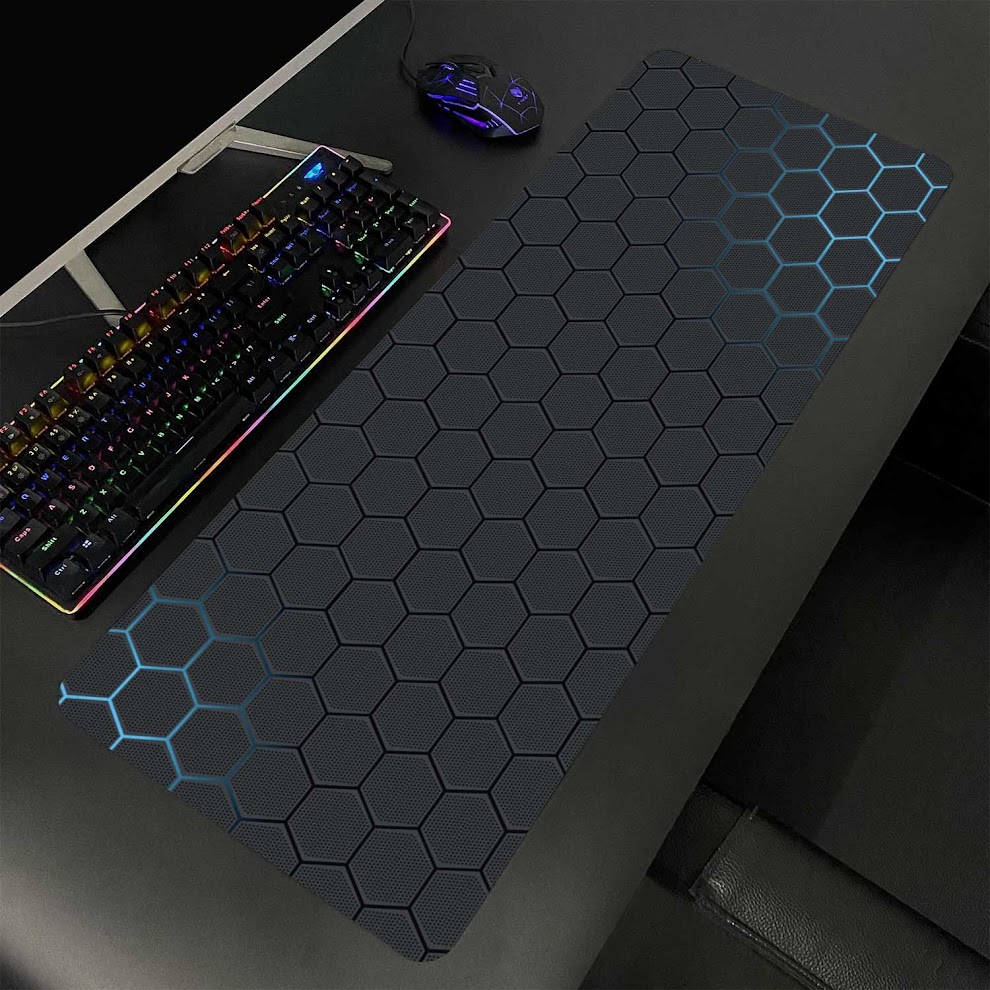Lót chuột cỡ lớn 80x30 Deskmat hình TỔ ÔNG có màu xanh 2 đầu Dày 3mm