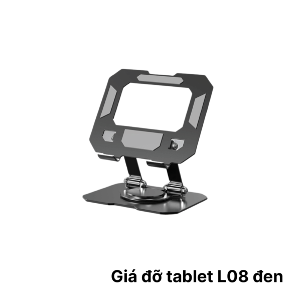 Giá đỡ xoay tablet L08 ĐEN – Kim loại, xoay 360° phù hợp cho tablet dưới 11 inch