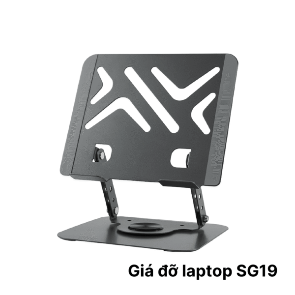 Giá đỡ xoay laptop SG19 Xám – Kim loại, xoay 360° phù hợp cho laptop 11-17 inch