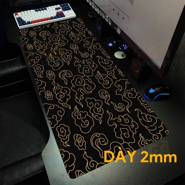 Lót chuột cỡ lớn 90x40 Mây khói màu xám Dày 2mm
