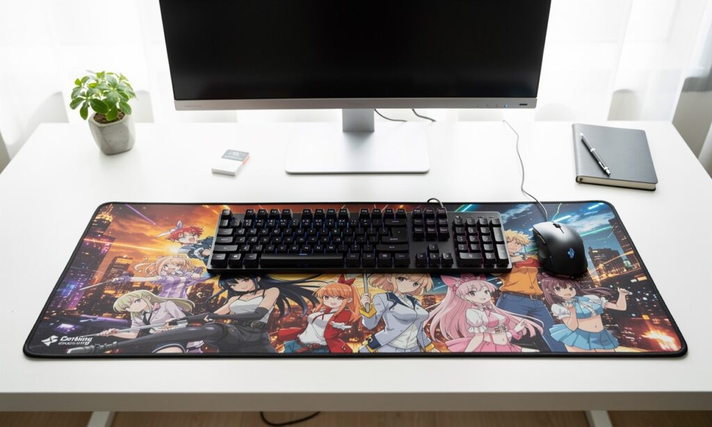 lót chuột 90x40 anime trên bàn làm việc